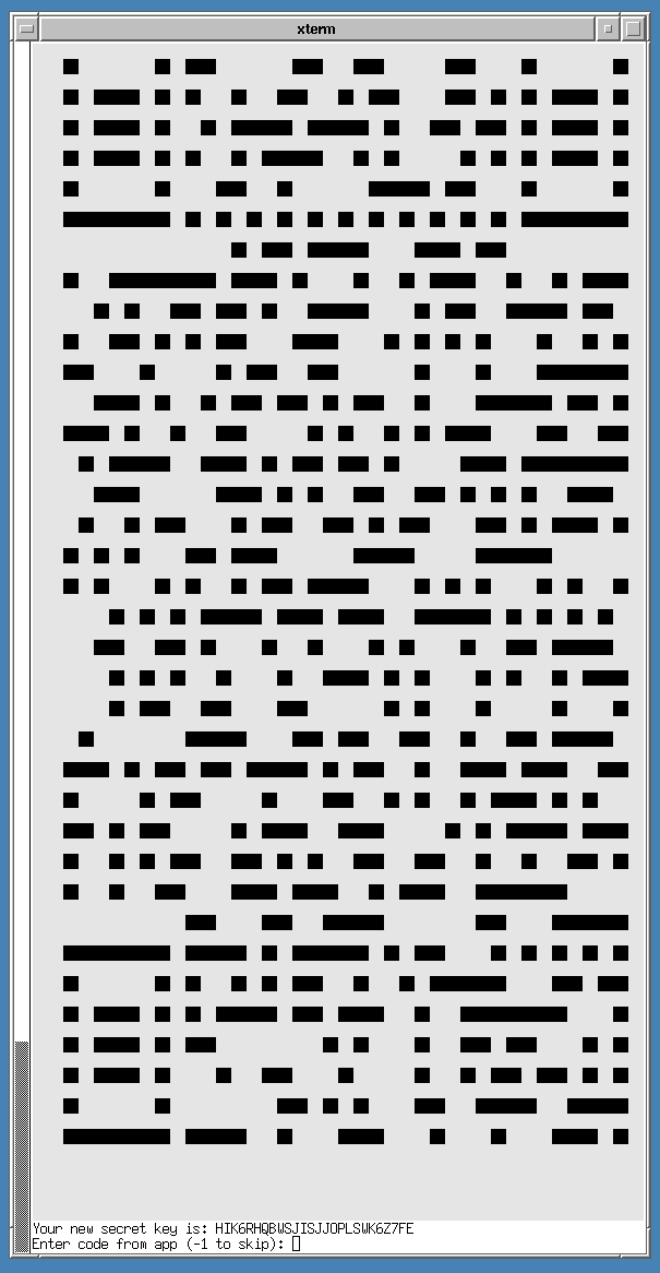 GA QR code and secret key