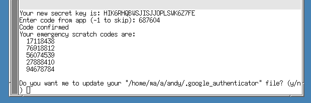 code retrieval confirmed